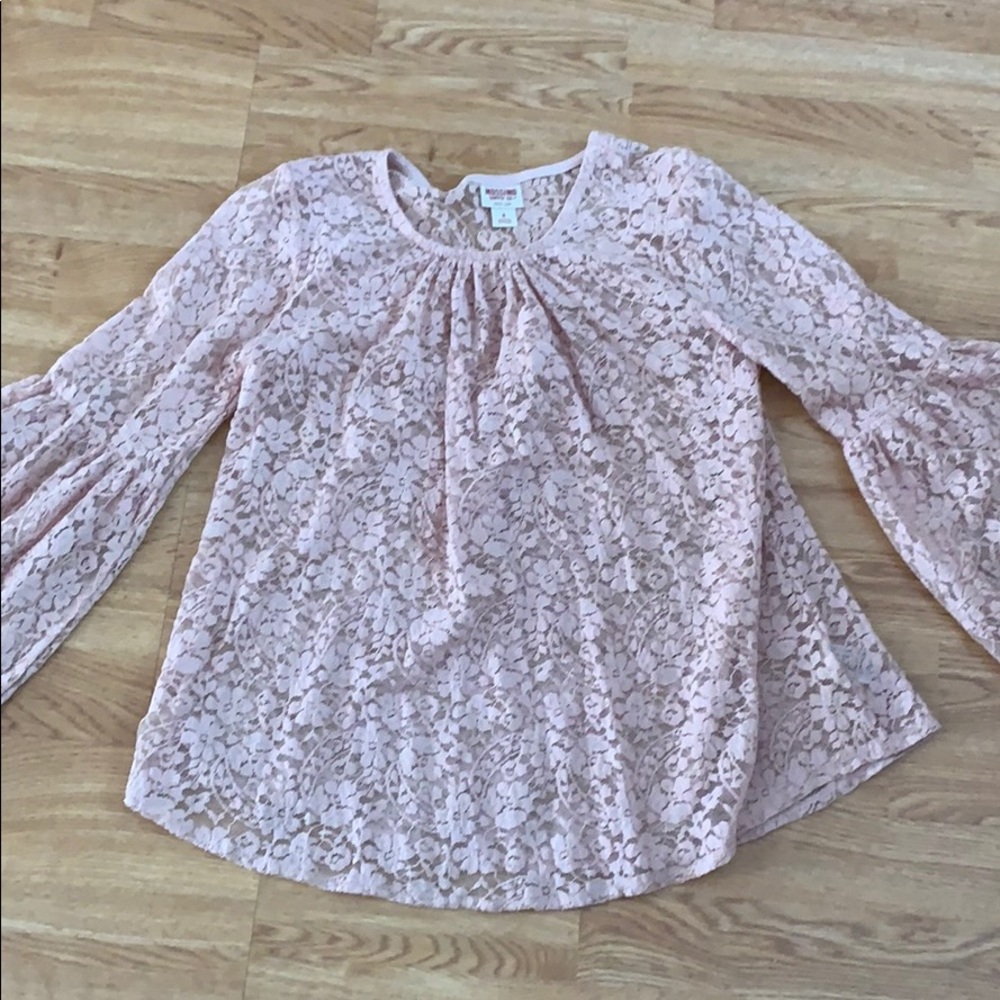Blush lace blouse